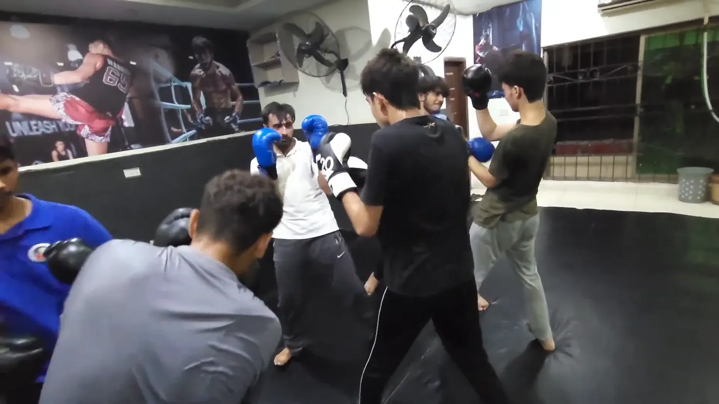Group sparring on the mats